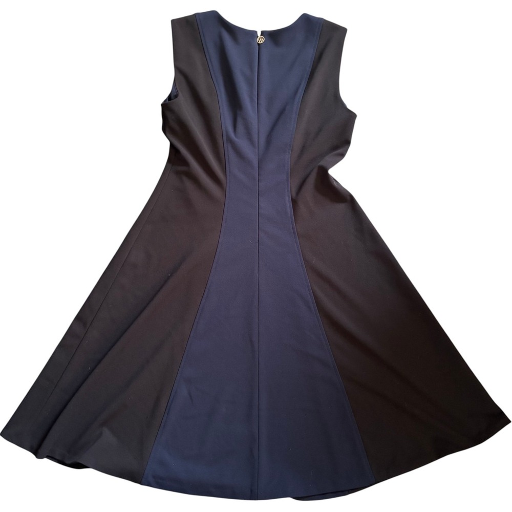 Tommy Hilfiger A-Line Fit & Flare Women's Dress Navy Black Colorblock‎ Size 10 - Picture 3 of 7